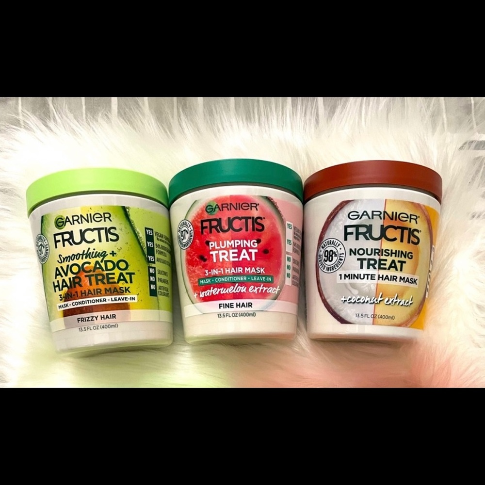 Garnier Fructis 3-in-1 Hair Masks a set of 3 large